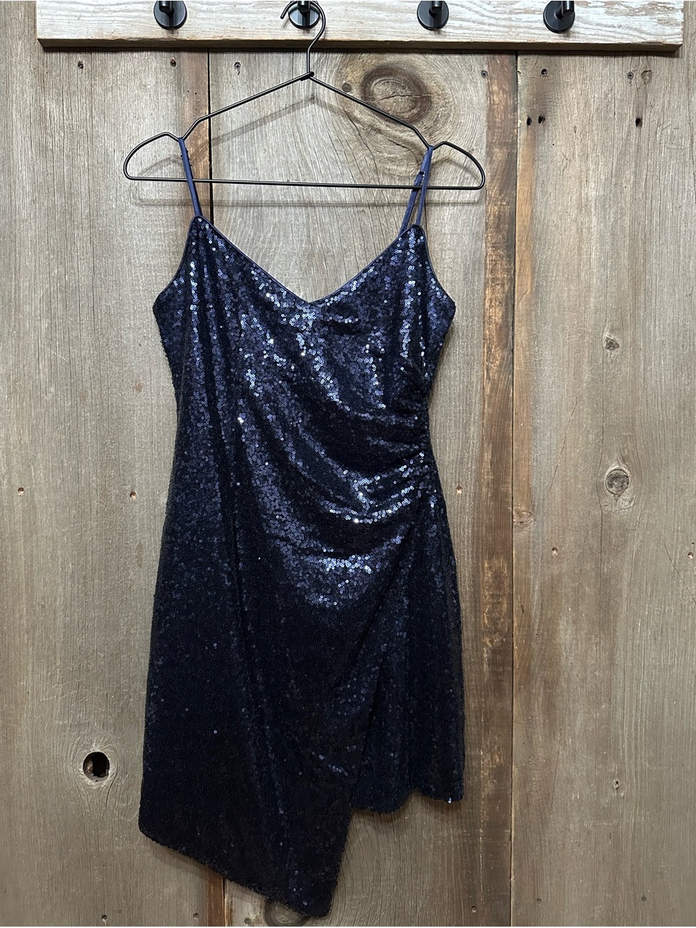 Lulus Disco Nights Navy Blue Sequin Bodycon Mini Dress Size Small Women’s